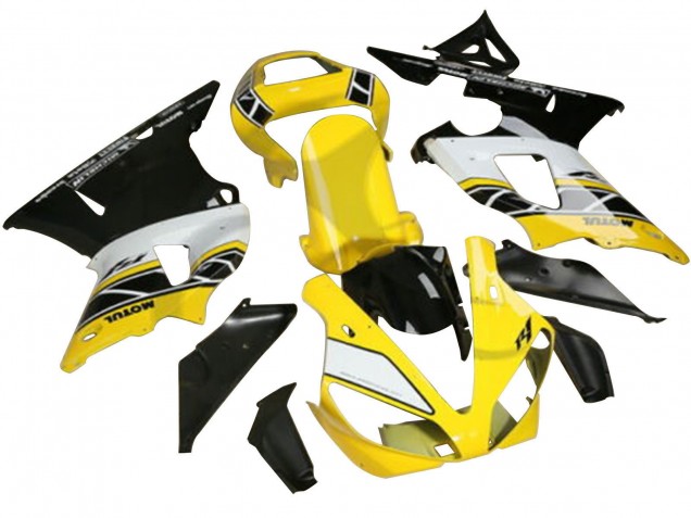 Mejores Carenados Moto Yamaha YZF R3/R25 2022-2024 - Amarillo Blanco Negro Motul