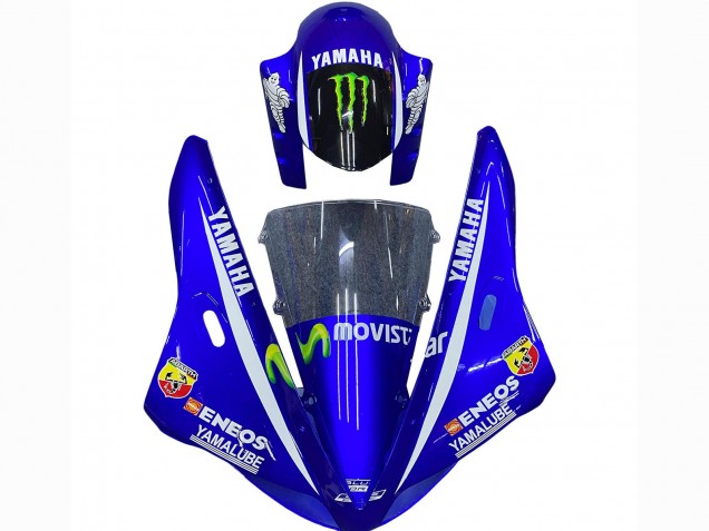 Mejores Carenados Moto Yamaha YZF 1000 R1 2002-2003 - Azul Negro Verde MoviStar ENEOS Monstruo