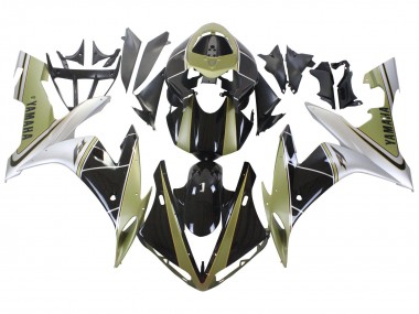 Mejores Carenados Moto Yamaha YZF 1000 R1 2004-2006 - Oro Claro Blanco Negro Brillante