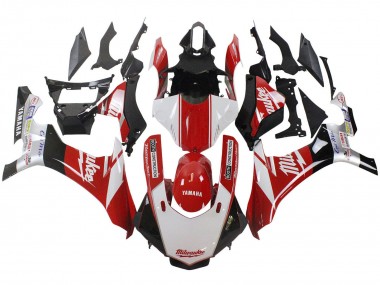 Mejores Carenado Moto Yamaha YZF 1000 R1 2015-2019 - Blanco Rojo Negro Milwaukee