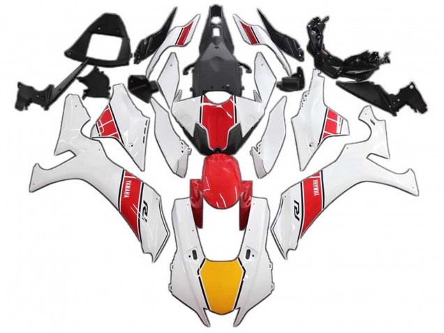 Mejores Carenados Moto Yamaha YZF 1000 R1 2020-2025 - Blanco Rojo Amarillo