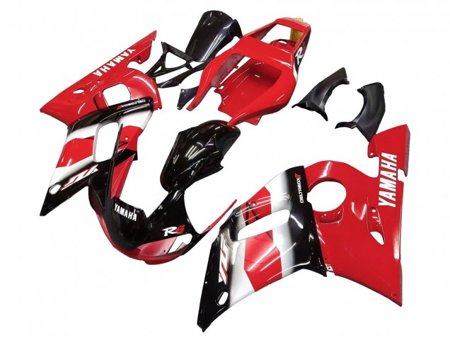 Mejores Carenado Moto Yamaha YZF 600 R6 1998-2002 - Rojo Blanco Negro Brillante