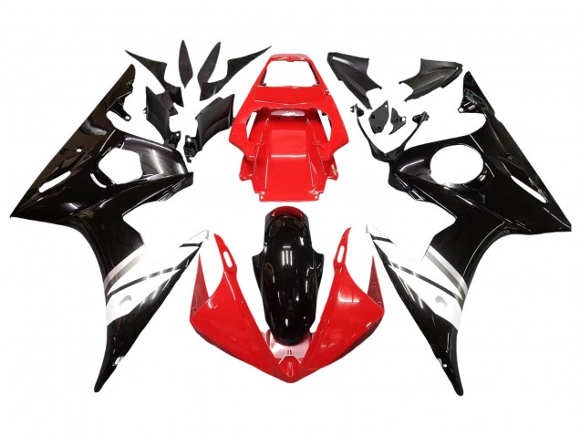 Mejores Carenados Moto Yamaha YZF R6 2003-2004 - Rojo Blanco Negro Brillante