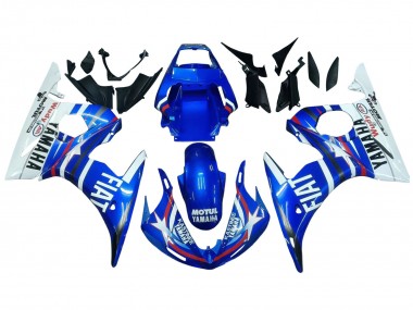 Mejores Carenados Moto Yamaha YZF R6 2003-2004 - Blanco Azul Fiat Motul Kastinee