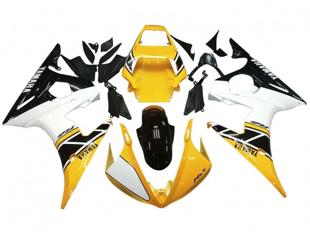 Mejores Carenados Moto Yamaha YZF R6S 2006-2009 - Amarillo Blanco Negro Brillante