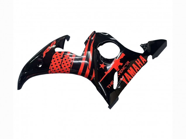 Mejores Carenado Moto Yamaha YZF R6 2003-2004 - Negro Brillante Rojo
