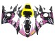 Mejores Carenados Moto Yamaha YZF R6S 2006-2009 - Amarillo Rosa Negro Brillante Rossi Repsol 46