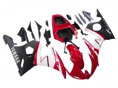 Mejores Carenados Moto Yamaha YZF R6 2003-2004 - Rojo Blanco Negro Mate