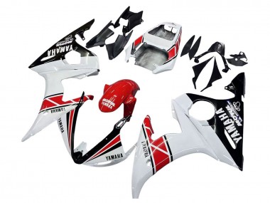 Mejores Carenados Moto Yamaha YZF R6 2003-2004 - Blanco Rojo Negro Brillante Motul