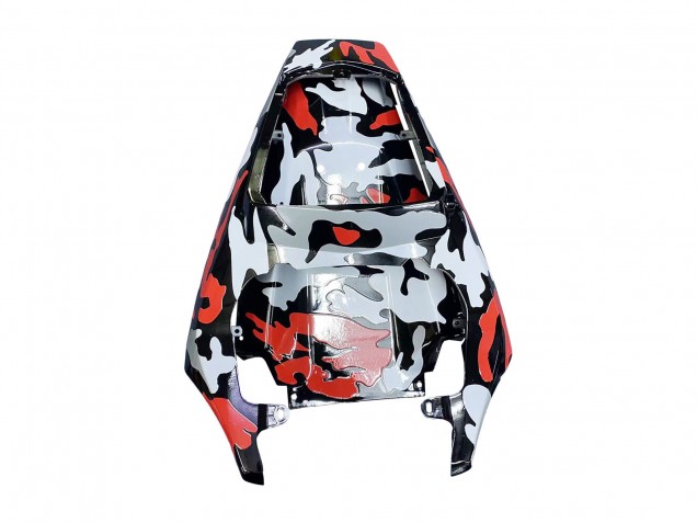 Mejores Carenados Moto Yamaha YZF R6 2003-2004 - Negro Rojo Gris Camouflage