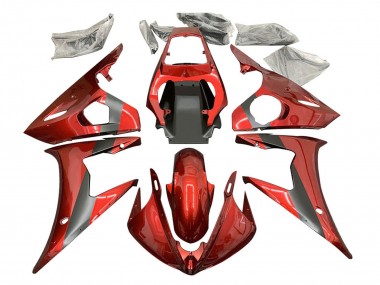 Mejores Carenado Moto Yamaha YZF R6 2003-2004 - Rojo Negro Mate