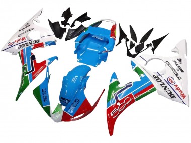 Mejores Carenados Moto Yamaha YZF 600 R6 2005 - Azul Claro Blanco Verde Rojo Kastinee Dunlop Motul