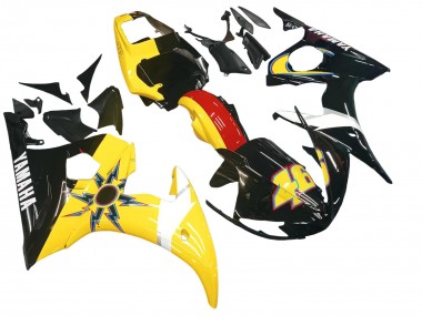 Mejores Carenados Moto Yamaha YZF 600 R6 2005 - Negro Amarillo Rojo 46