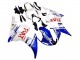 Mejores Carenados Moto Yamaha YZF 600 R6 2005 - Blanco Azul Dunlop Fiat Motul
