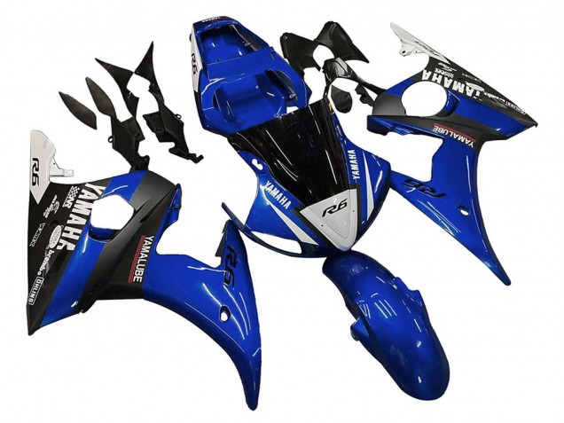 Mejores Carenados Moto Yamaha YZF 600 R6 2005 - Azul Blanco Negro Yamalube