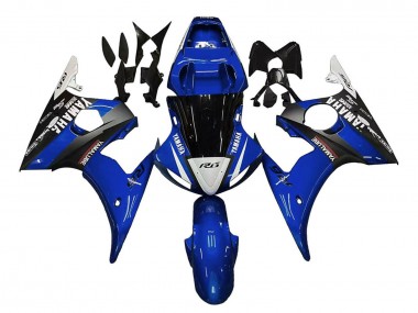 Mejores Carenados Moto Yamaha YZF 600 R6 2005 - Azul Blanco Negro Yamalube