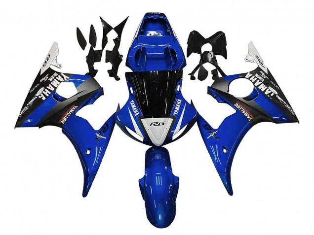 Mejores Carenados Moto Yamaha YZF 600 R6 2005 - Azul Blanco Negro Yamalube