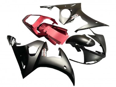 Mejores Carenado Moto Yamaha YZF 600 R6 2005 - Negro Mate Rojo