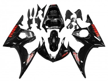 Mejores Carenados Moto Yamaha YZF 600 R6 2005 - Negro Rojo