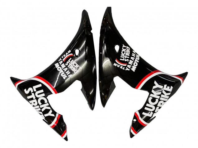 Mejores Carenados Moto Yamaha YZF 600 R6 2005 - Negro Brillante Blanco Lucky Strike Motul
