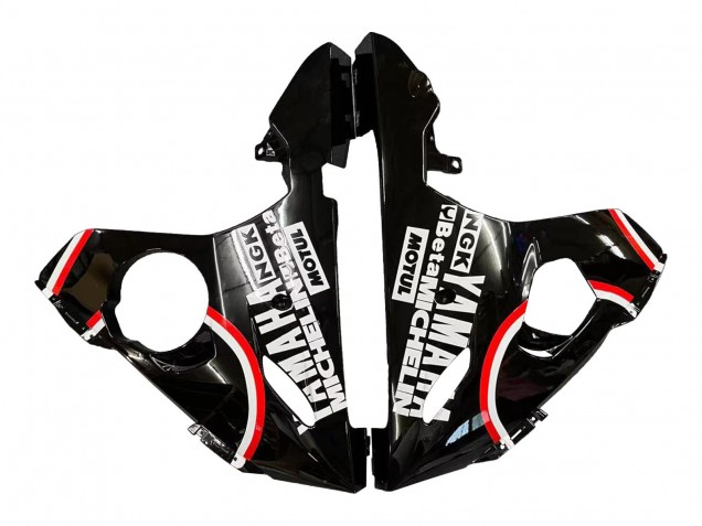 Mejores Carenados Moto Yamaha YZF 600 R6 2005 - Negro Brillante Blanco Lucky Strike Motul
