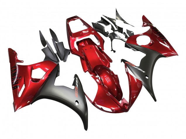 Mejores Carenado Moto Yamaha YZF 600 R6 2005 - Rojo Negro Mate