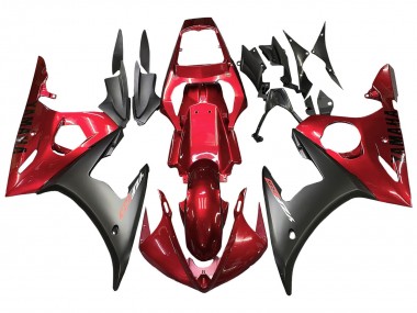 Mejores Carenado Moto Yamaha YZF 600 R6 2005 - Rojo Negro Mate