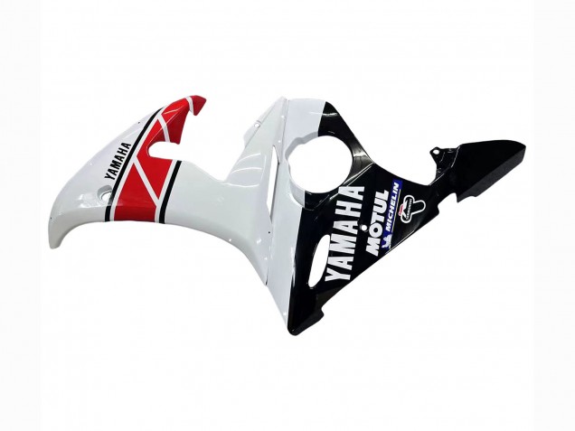 Mejores Carenados Moto Yamaha YZF 600 R6 2005 - Blanco Negro Rojo Motul