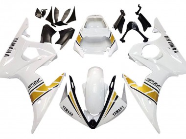Mejores Carenados Moto Yamaha YZF 600 R6 2005 - Blanco Oro Negro