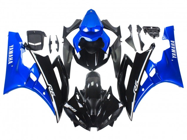 Mejores Carenados Moto Yamaha YZF 600 R6 2006-2007 - Azul Negro Brillante