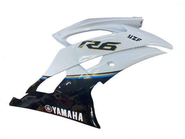 Mejores Carenado Moto Yamaha YZF 600 R6 2008-2016 - Blanco Azul Negro Brillante