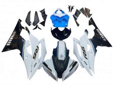 Mejores Carenado Moto Yamaha YZF 600 R6 2008-2016 - Blanco Azul Negro Brillante