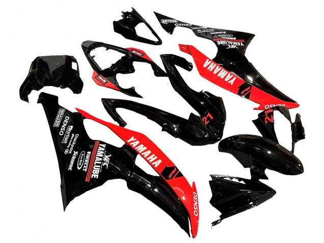 Mejores Carenados Moto Yamaha YZF 600 R6 2008-2016 - Rojo Negro Brillante DENSO Yamalube 21