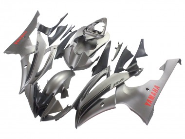 Mejores Carenados Moto Yamaha YZF 600 R6 2008-2016 - Gris Mate Rojo Calcomanías