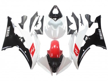 Mejores Carenados Moto Yamaha YZF 600 R6 2008-2016 - Blanco Rojo Negro Brillante