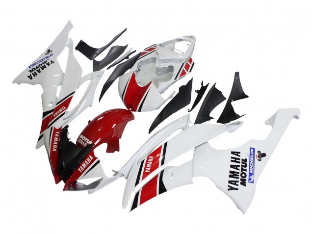 Mejores Carenados Moto Yamaha YZF 600 R6 2008-2016 - Blanco Rojo Negro Motul Michelin