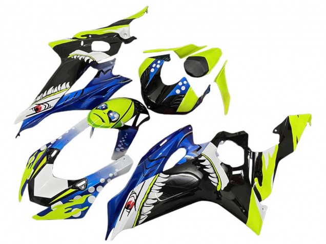 Mejores Carenados Moto Yamaha YZF 600 R6 2008-2016 - Verde Azul Negro Tiburón