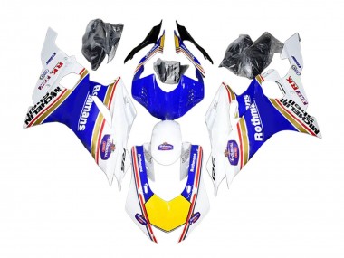 Mejores Carenados Moto Yamaha YZF 600 R6 2017-2023 - Blanco Azul Amarillo Rothmans