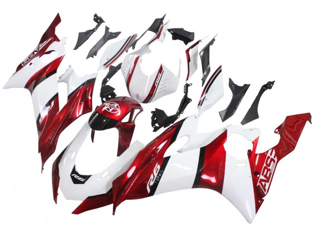Mejores Carenados Moto Yamaha YZF 600 R6 2017-2025 - Blanco Rojo Negro