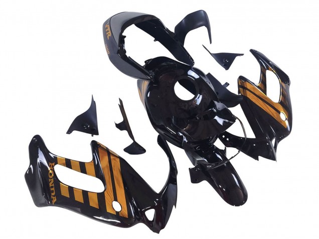 Mejores Carenados Moto Honda VTR1000F 1997-2005 - Negro Brillante Oro