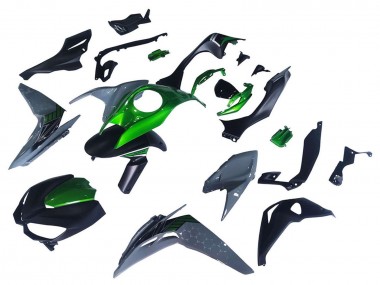 Mejores Carenados Moto Kawasaki Z1000 2014-2019 - Negro Verde Gris