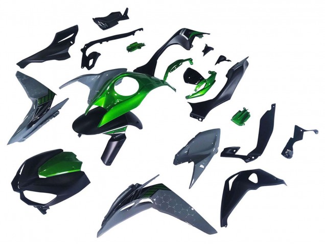Mejores Carenados Moto Kawasaki Z1000 2014-2019 - Negro Verde Gris