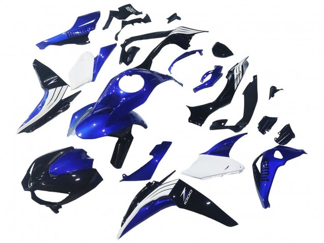 Mejores Carenados Moto Kawasaki Z1000 2014-2019 - Blanco Azul Negro