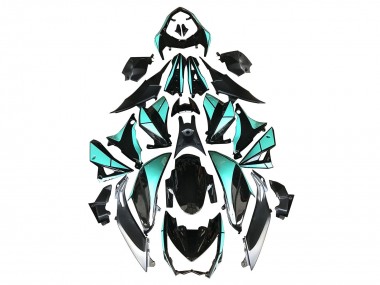 Mejores Carenados Moto Kawasaki Z1000 2014-2019 - Azul Claro Negro Brillante Plata