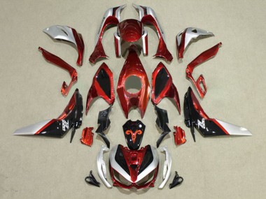 Mejores Carenados Moto Kawasaki Z1000 2014-2019 - Rojo Plata Negro
