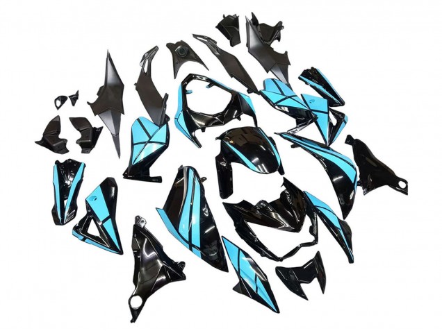 Mejores Carenados Moto Kawasaki Z800 2013-2018 - Azul Claro Negro Brillante