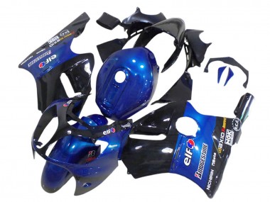 Mejores Carenados Moto Kawasaki ZX12R 2000-2001 - Azul Negro Brillante Elf Bridgestone