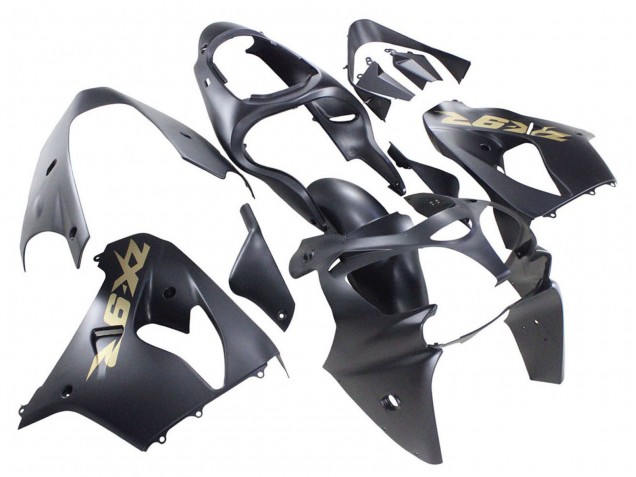 Mejores Carenados Moto Kawasaki ZX9R 2000-2001 - Negro Mate Oro