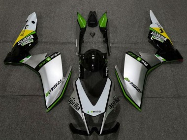 Mejores Carenados Moto Aprilia RSV4 1000 2009-2015 - Plata Negro Verde Amarillo