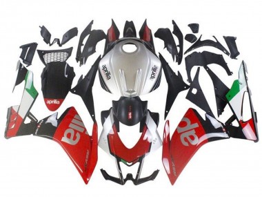Mejores Carenados Moto Aprilia RSV4 1000 2009-2015 - Rojo Plata Negro Verde